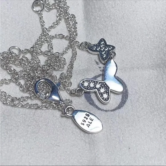 Pandora Silver Heart and Butterfly Necklace - Picture 10 of 10